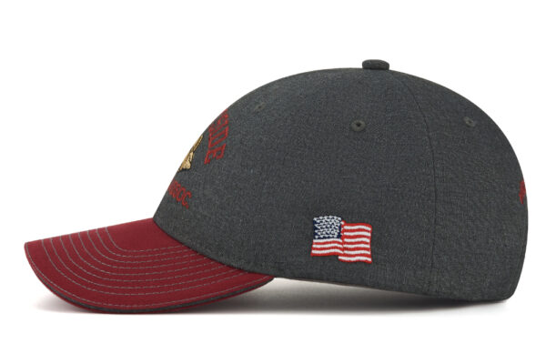PS211 Dark Grey Heather- Dark Grey Heather-Burgundy-Dark Grey Heather Side View