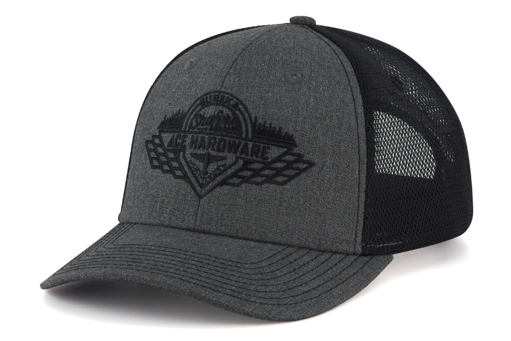 PS411 Dark Grey Heather-Black Front View